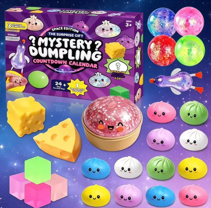 Malt Sugar Squishy Blind Box, 8 Piece Slow Rising Mystery Food Animal Fidget Set for Desk Collecting and Party Favors