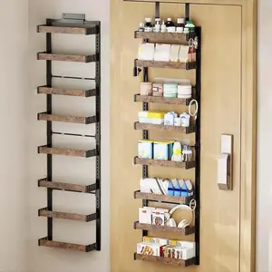 Garvee 2 in-1 Wall Mount or Hanging Spice Rack for Pantry Door, 8-Layer Over The Door Spice Rack Organizer Pantry, 8 Basket with Adjustable Height of 1.8 in, for Kitchen Cabinet&Closet