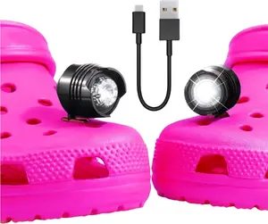 Rechargeable Headlights for Clog 2 count, Flashlight Clog Charm Attachment Accessories for Shoes with 3 Light Modes for  Walking, Camping, Running, Suitable for Adults  Boys Girls Men Women
