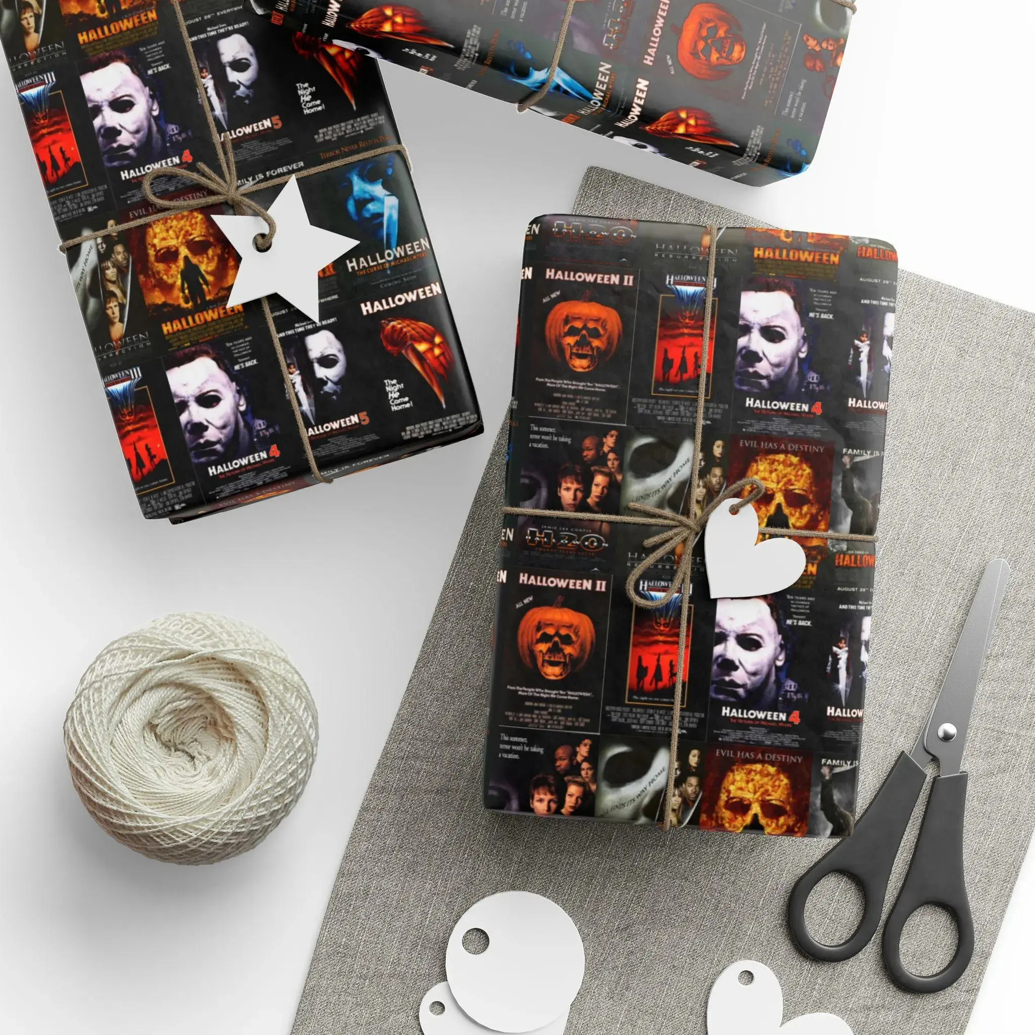 Vintage Horror Movie Wrapping Paper, Spooky Film Wrapping Paper, Halloween Inspired Gift Wrap, Dark Holiday Gift Wrap for Halloween Christmas Party