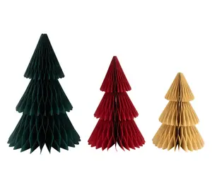 Northlight 15" Accordion Foldable Paper Christmas Trees 3pcs