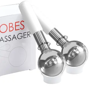 360° Rotating Ice Globes for Face | Stainless Steel Cryo Massage Tool for Puffiness, Lifting, and Skin Tightening