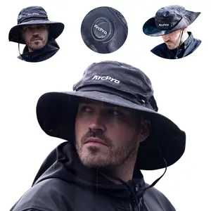 ARCPRO 2-in-1 Waterproof Fishing Hat with Removable Top, Breathable Sun Hat for Men Women, Adjustable Boonie Hat with Neck Protection & Hard Brim, UV UPF 50+ Safari Hiking Hat for Rain or Shine