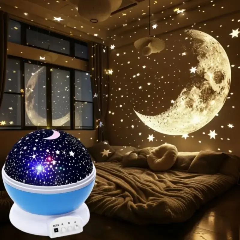 USB Blue Starry Moon Projection Lamp, Room Decor Adjustable Atmosphere Light, LED Mood Light, Ambient Led Lighting, Ambient Lighting Multifunctional, Space Night Light, Atmosphere Lighting, Gift for Bedroom, Living Room