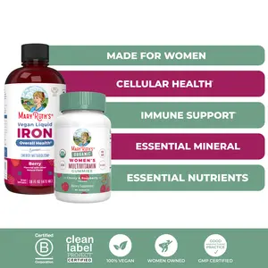 MaryRuth's Organic Women's Daily Health + Iron Bundle - Organic Women’s Multivitamin Gummies & Liquid Iron