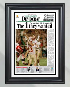 1993 Florida State Seminoles College Football Champions UnFramed Newspaper