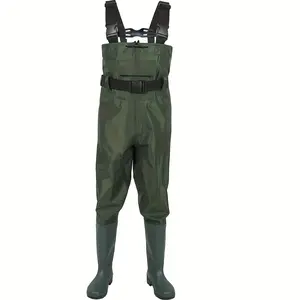 Siamese Waders Boots All-in-One Waterproof Jumpsuit PVC Quick-Drying Waders, Suitable for Outdoor Fishing