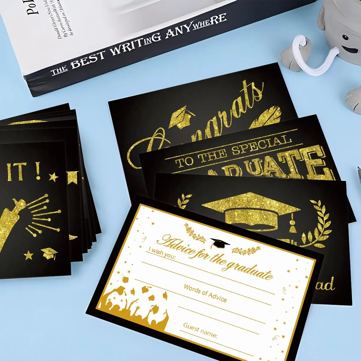 8pcs Graduation Wishes Cards - Double-Sided Advice & Wishes Cards, Grad ...
