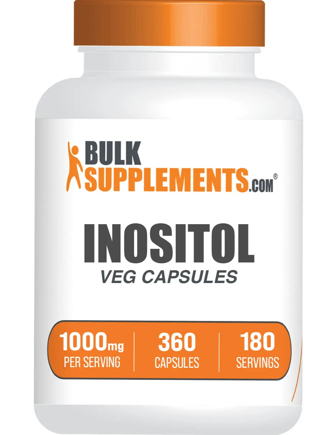 BulkSupplements Inositol Dietary Supplement Capsules - Gluten-Free, 1000mg per Serving, 360 Capsules (180 Servings), Dietary Supplements Capsulas Fitness