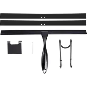 14'' Shower Squeegee for Shower Glass Door, Windows, Bathroom, Car Windshield, Black