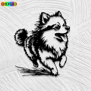 1pc Pomeranian Metal Wall Art, Playful Pomeranian Statue Mural, Ideal Gift for New Year, Christmas, Dog Lovers Enthusiasts, Rust-Resistant Metal Wall Decor Wall Sculptures, Perfect for Home Wall & Garden Fence, Charming Pet-Themed Decor