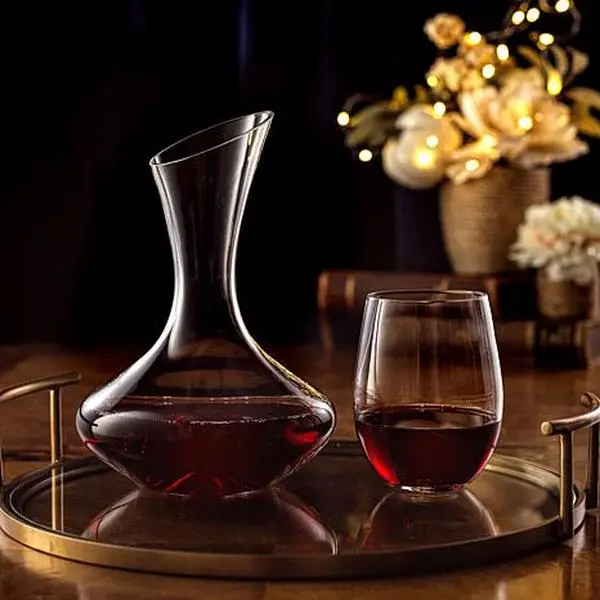 Joyjolt Lancia 40 oz. Crystal Wine Decanter