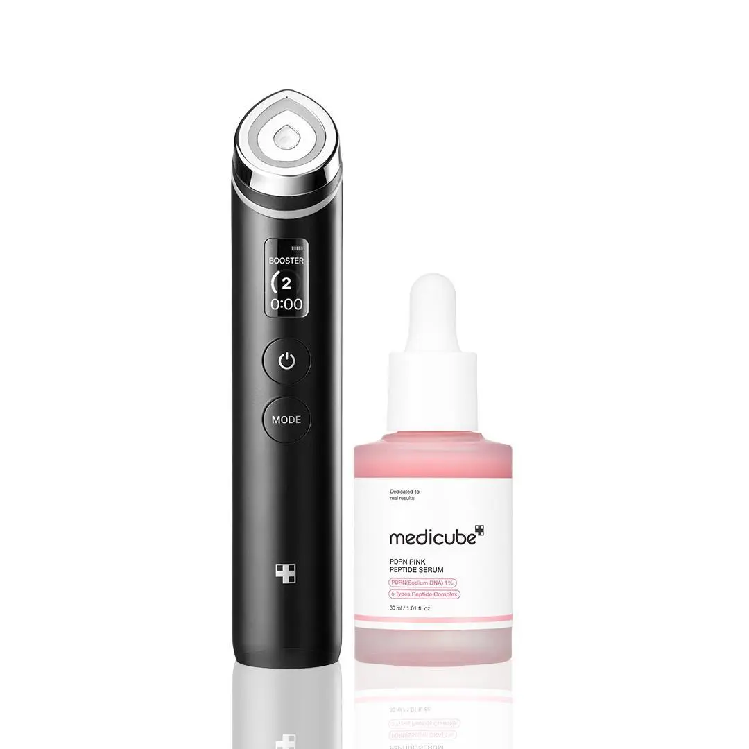 [medicube] 310M K-beauty PDRN Spot Care SET ㅣBooster Pro K-beauty Viral Glass Glow Device + Salmon PDRN Pink Peptide Serum