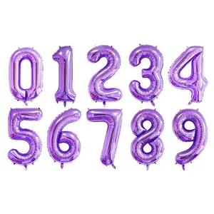 40 inch Purple Giant Number Foil Balloon Huge Helium Floating Balloons for Birthday Aniversary Baby Shower New Year Sweet 16 18 21 Dirty 30 Decoration jumbo