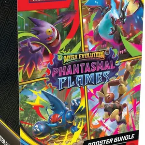 Phantasmal Flames Mega Evolution Booster Bundle - Collectible Trading Card Game with Fire and Mystery Appeal for Home Office Use