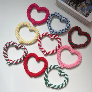 2026 New Dog Toys, Heart Shaped Cotton Rope Dog Chew Toys,Cute Pet Play Accessories, Soft Bite Resistant Teething Toys, Ideal Holiday Present Supplies for Puppies And Daily Interactive Entertainment On Valentine's Day