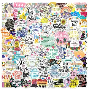 Motivational Slogan Pattern Sticker, Self Adhesive Decorative Stickers, DIY Decals for Water Bottle, Laptop, Phone Case, Scrapbooking, Journal Making, Cover