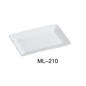 Yanco ML-210 Durable Super White Porcelain Rectangular Dinner Plate - 10x7 in - Pack of 24