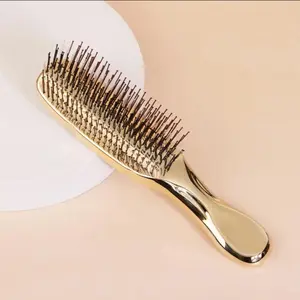 Japanese Scalp Hair Gold Silver Rose gold Brush Massage Healthy Hair Cleaning and Care - Wet and Dry Dual-Purpose Portable Hair Styling Comb Haircare Heatless Hairbrush Handle