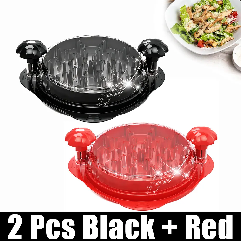 Manual Spin Large Load Chicken Breast Shredder Device, Transparent Observable Meat Shredding Tool, Solid Tough Anti-Slip Foot Strips, Smooth Curved Minimalist Hand Grip, Food Grade BPA-Free for Chicken Turkey Pork Prep