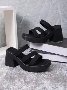 New Fashion Versatile Women's High Heel Sandals, Comfortable Princess Style, Pure Color, Suitable for Home, Beach, Wedding, Party, Evening