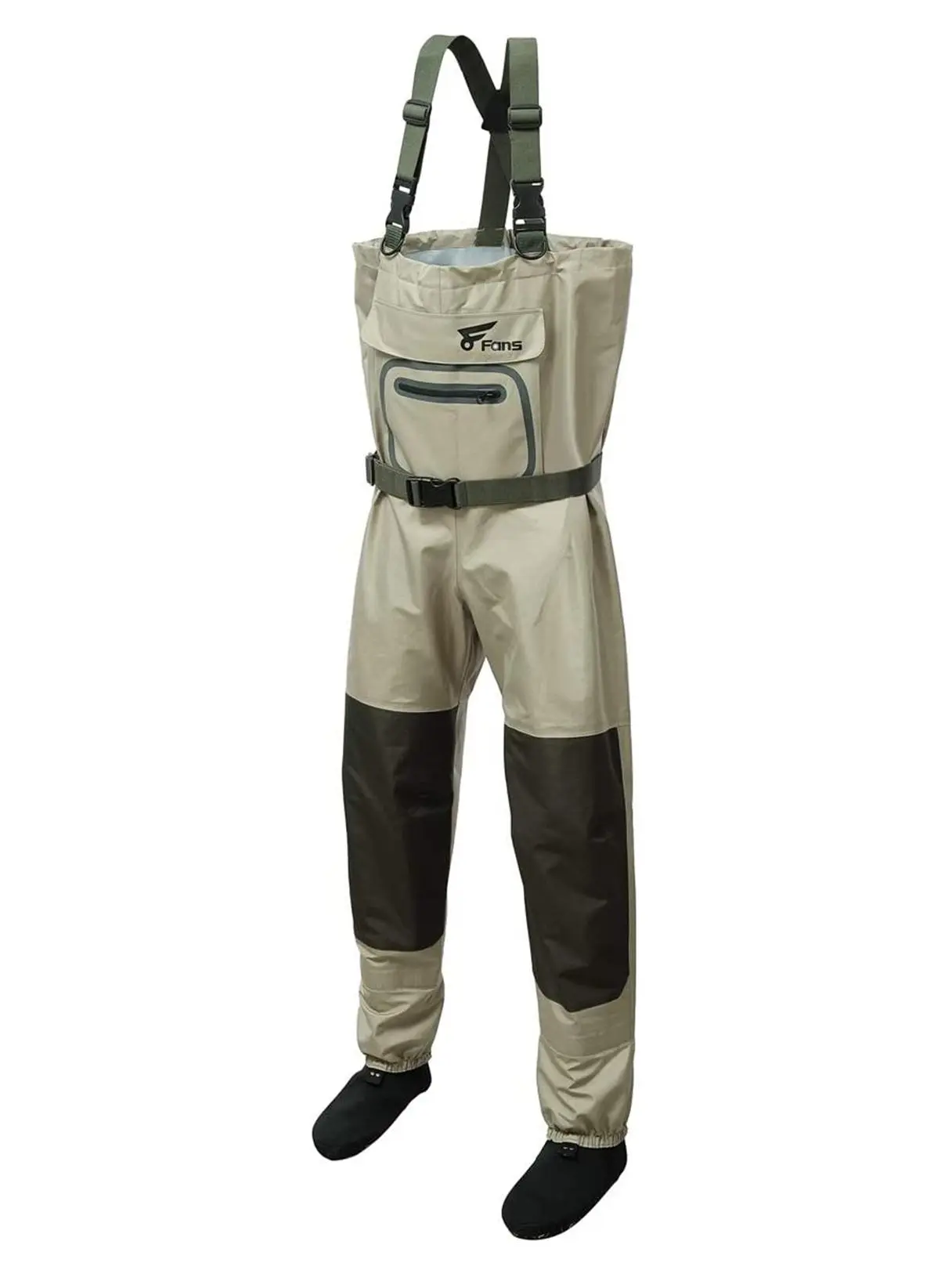 8FANS Fishing Waders, Waterproof Breathable Lightweight 3-Layer Stockingfoot Chest Waders for Men & Women, Fly Fishing, River Fishing, Trout Fishing & Outdoor Hunting