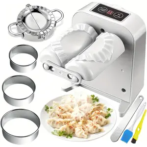 Rechargeable Automatic Electric Dumpling Maker Machine 2 Modes, Household Easy Quick Dumpling Pierogi Empanada Maker with Press Mould and Dough Cutter