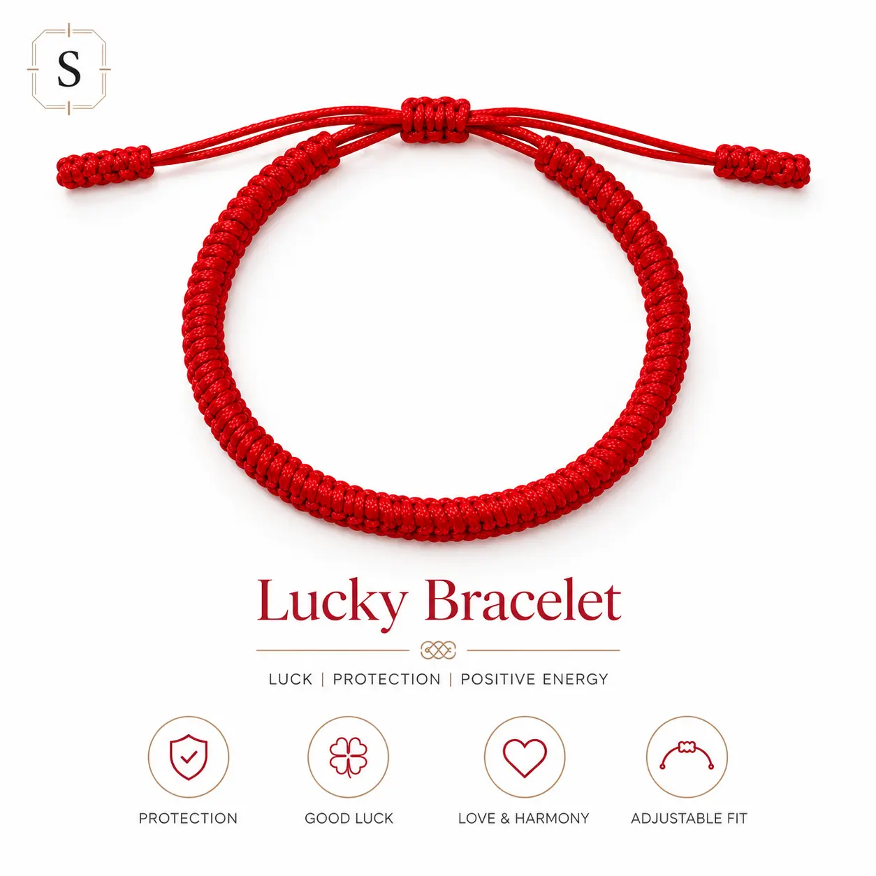 Handcrafted Kabbalah Red String Bracelet with Vajra Knot, Adjustable 6-9.5 in, Auspicious "String of Fate" Protective Bracelets for Women, Ideal Gift for Loved Ones