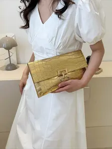 New Fashion Stone Texture Envelope Bag, Korean Style Pure Color Handbag, Elegant Simple Design for Women, Trendy Shoulder Bag