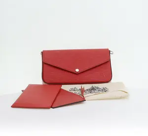 Pre-owned Louis Vuitton LV red water ripple three in one crossbody bag 21.5*3*12cm th36047008