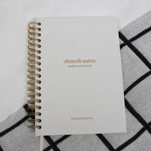 Church Notes Journal - Larger Size (7 x 10"), Spiral Linen by Steadfast and Sustained - Christian Sermon Notebook to Write Verses, Key Points, Notes, and Apply the Message - Men or Women Gift Idea