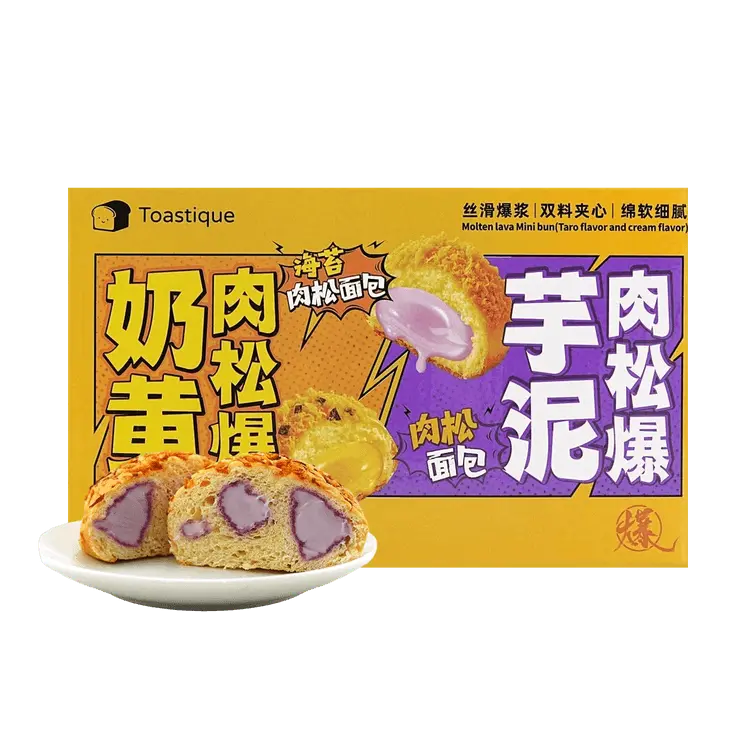 TOASTIQUE Lava Taro Chicken Floss Bread 6-Pack (13.76oz) - Microwave 10s for MELTY Goodness! Breakfast & Snack Food Frozen TOASTIQUE Lava Taro Chicken Floss Bread 6-Pack (13.76oz) - Microwave 10s for MELTY Goodness! Breakfast & Snack Food Frozen