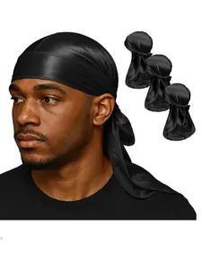 Unisex Silk Headscarf Hat Street Dance Cycling Outdoor Scarf Belted Design Light Fabric Long Tail Pirate Cap, Fashion Accessory Scarf Head Wrap