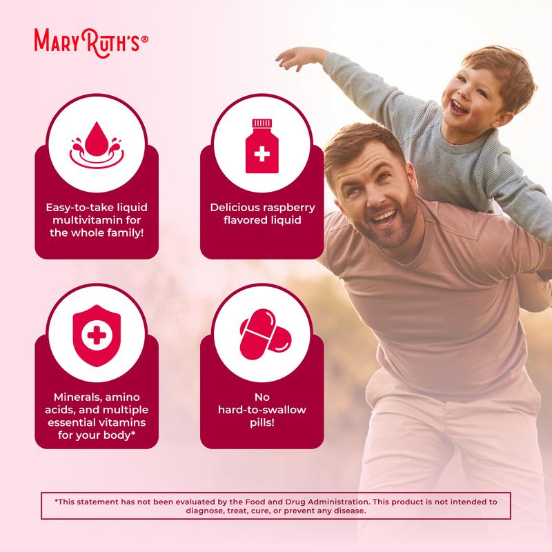 MaryRuth's Liquid Morning Multivitamin - B Complex Vitamins - Vitamins A, C, D, E -  Zinc - Beauty - Vegan - Sugar Free - 15.22 Fl Oz