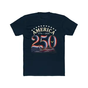 Men's Vintage America 250 Anniversary T-Shirt - Patriotic USA Flag Numbers, 1776-2026, Short-Sleeve Top, Premium Fabric