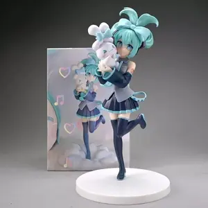 17CM Anime Hatsune Miku X Cinnamoroll Figure Anime Peripheral Collectible Models Decorative Decorations Children Kawaii Gift