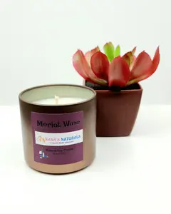 Nanas Naturals 4 oz and 12 oz Merlot Scented Soy Candles in Luxury Tin - Hand-Poured All Natural Soy Candle with Low Smoke Wicks