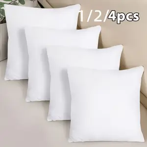 1/2/4 Pack Hypoallergenic New Fiber Cushion Filling Inserts, White Square Pillow Inserts For Sofa, Bed And Patio. Ideal For Bedroom, Office, Kitchen, Living Room Decor, Outdoor Camping And Spring & Summer Use. Perfect Mother'S Day Gift.