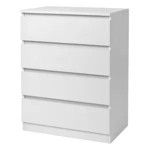 4 Drawer Dresser for Bedroom, White Dresser Chest of Drawers - Large Wood Dressers TV Stand with Deep Drawers Dressers for Living Room, Hallway, Entryway - White