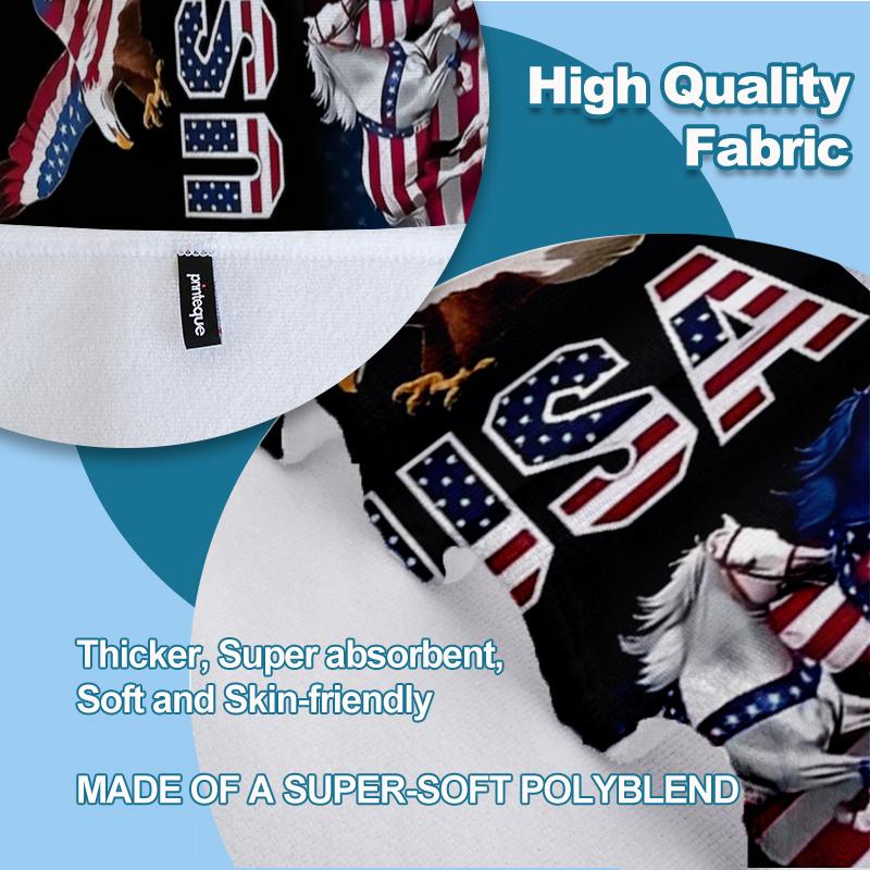 Patriotic USA Horse & Eagle Summer Beach Towel, 4th of July American Flag Towel for women Men