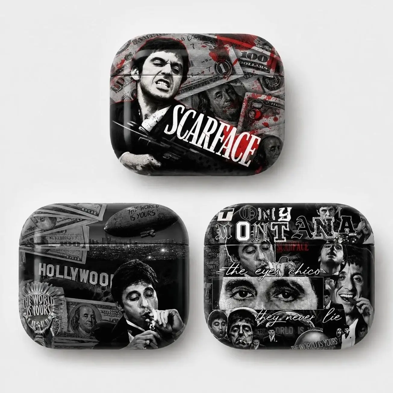 Scarface Tony Montana AirPods Case, Vintage Gangster Movie Graphic Earbuds Cover for AirPods 1 2 3 4 & Pro 1 2 3, Retro Crime Fan Gift