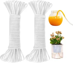 60 feet 1/6 inch Self Watering Wick Cord for Vacation Self-Watering Planter Pot DIY Automatic Watering Device System Potted Plant Sitter Auto Drip Waterer to Water African Violet