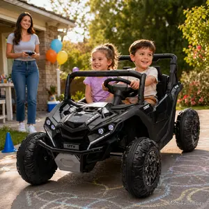 24V ARCH 2-Seater Kids Ride-On UTV with Parent Remote Control, 4-Wheel Suspension, Slow Start, Large Wheels, Anti-Collision Bar, Storage Space, Music, USB, Bluetooth, Volume Control, LED Lights for 3+ Years Old Kids Outdoor Play