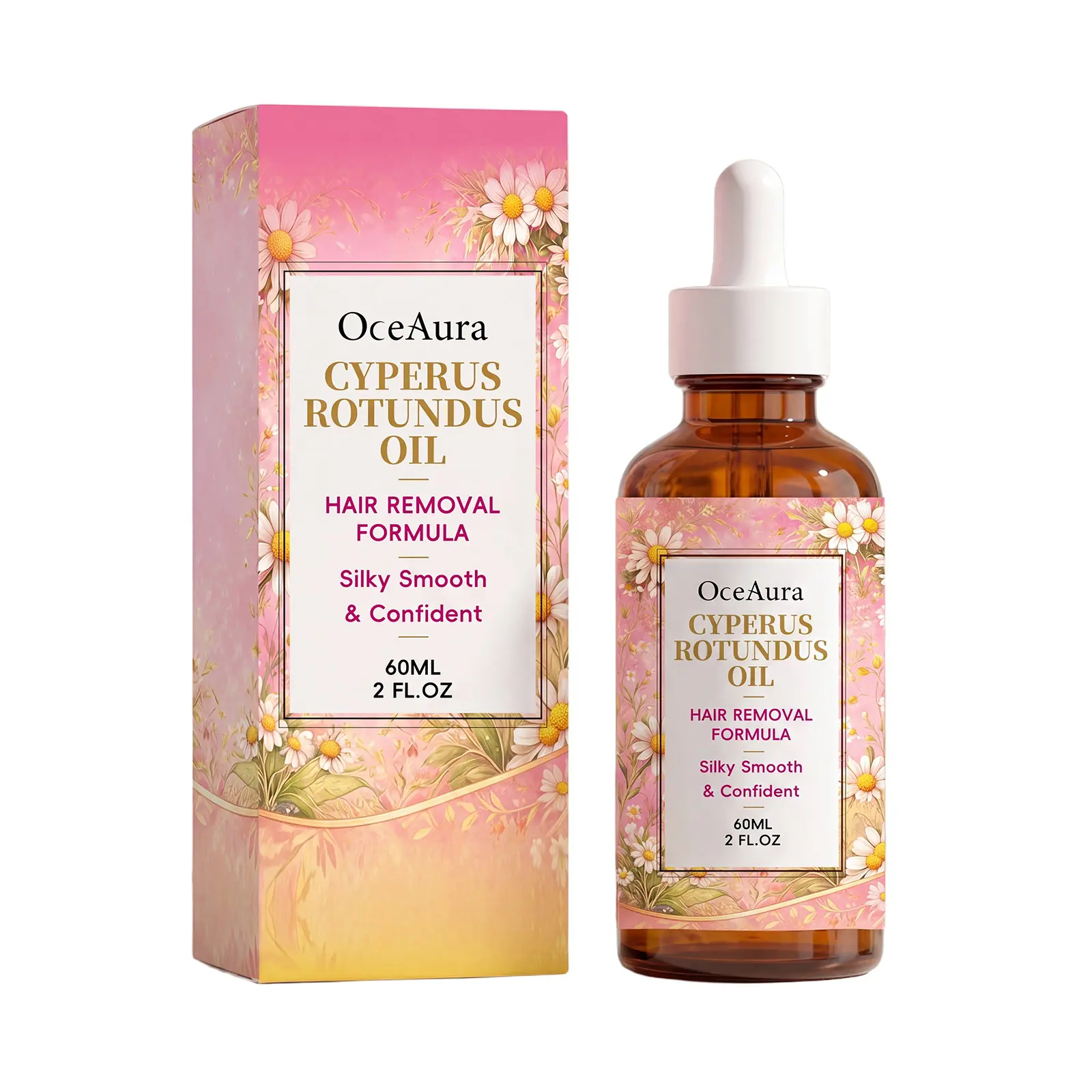 Cyperus Rotundus Hair Removal Oil 60ml – Natural Aftercare Oil to Slow Hair Regrowth, Soften Skin & Moisturize After Shaving or Waxing