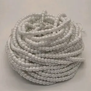 White Luster (tie-on 50 inch) waist beads White Luster (tie-on 50 inch) waist beads