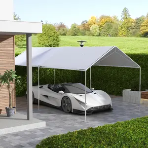 Carport Replacement Canopy for 84C-159 – 10' x 20' x 9.6' x 19.5'. White. UV-Resistant Polyethylene. Ball Bungee Cords Included. 3-5 Min Install. Cover Only