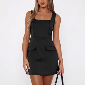 VAFFUL Summer Sleeveless Mini Dress Square Neck A Line Cocktail Party Dresses Trendy 2026 Short Graduation Dresses