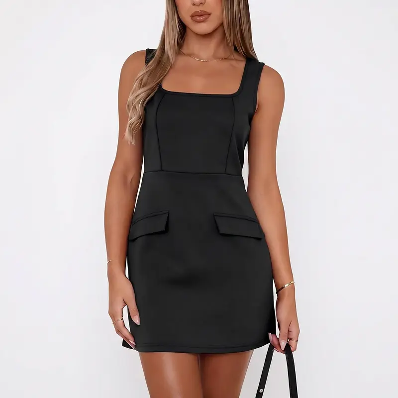 graduation dress sleeveless ZAPAKA Women Graduation Dress Halter Short Ruched Sleeveless Little White Dress, White / US16 main image 0