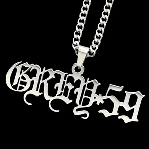 $uicideboy$ GREY*59 Necklace 1.5" Mirror Polished Stainless Steel Grey59 Pendant with Choice of Chain Hypoallergenic & Rust Resistant Suicideboys G59 Free Gift Included