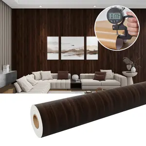 Thickened Oak Wood Grain Vinyl Wallpaper Roll, Self-Adhesive Peel & Stick Wall Sticker, Removable Oil Resistant Background Covering